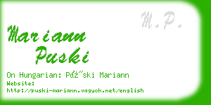 mariann puski business card